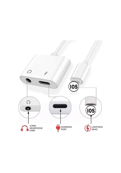 Apple Uyumlu iPhone-3.5mm Kulaklık Ve Şarj Dönüştürücü Başlık Adaptör Kablo- 5775