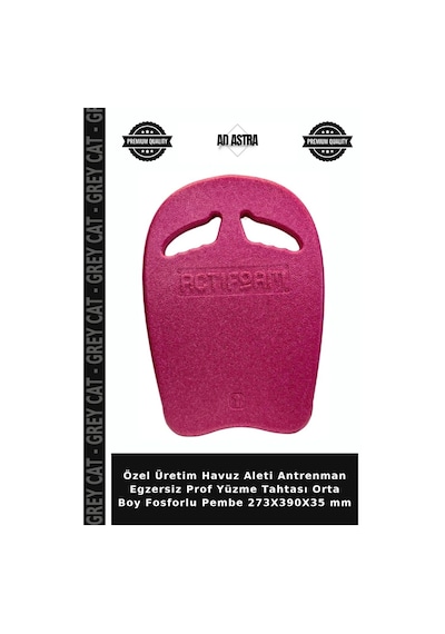 Özel Üretim Havuz Aleti Antrenman Egzersiz Prof Yüzme Tahtası Orta Boy Fosforlu Pembe 273x390x35 Mm