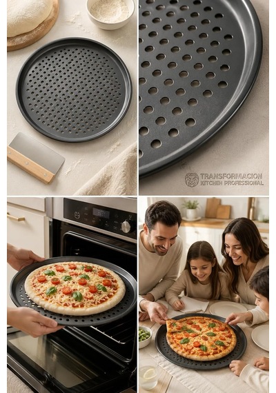 Profesyonel Delikli Pizza Tepsisi 32 Cm - Yanmaz Yapışmaz Çıtır Tabanlı Karbon Çelik Lahmacun Ve Börek Tepsisi 7 Diğer