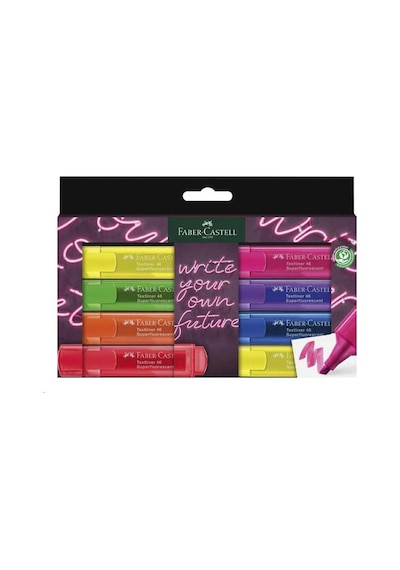 Faber Castell Fosforlu Kalem Textliner Şeffaf Gövde 8 Li 254601 Çok Renkli