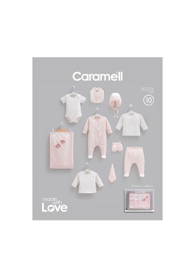 Caramell %100 Pamuk Mini Style 10 Parça Hastane Çıkışı Zıbın Seti Pembe Crml.2576.pmb
