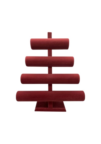 Yerli Üretim Süet Kumaş Bordo Renk Dört Kademeli 38/34 Cm Bileklik-saat Sergileme Standı Çok Renkli