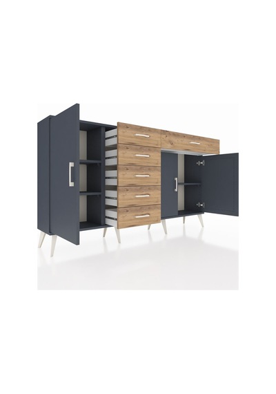 Arges Konsol 3 Raflı 6 Çekmeceli 3 Kapaklı 176x30x99 Antrasit-antrasit/çam Antrasıt/atlas Çam - Antrasıt Arges Konsol 3 Raflı 6 Çekmeceli 3 Kapaklı 176x30x99 Antrasit-antrasit/çam Antrasıt/atlas Çam - Antrasıt