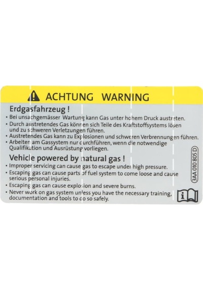 Vw 3Aa010805D Araba Uyarı Etiketi Sticker