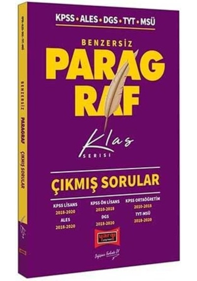 Ales Kpss Dgs Paragraf Benzersiz Çıkmış Sorular Klas Serisi