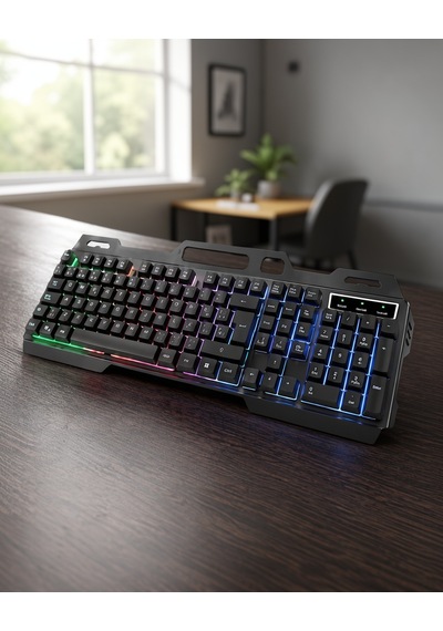 Oyuncu Klavye Mouse Seti Rgb Işıklı Türkçe Q Dpı Ayarlı