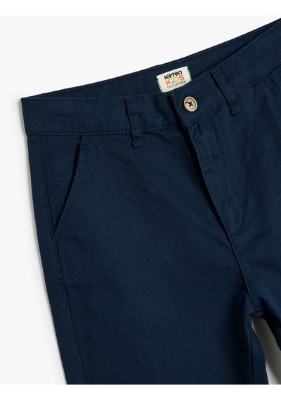 Koton Chino Pantolon Cepli Pamuklu Lacivert 5wkb40057tw Lacivert