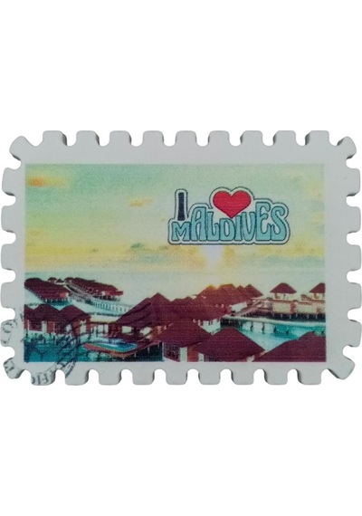 Maldivler Temalı Pul Magnet