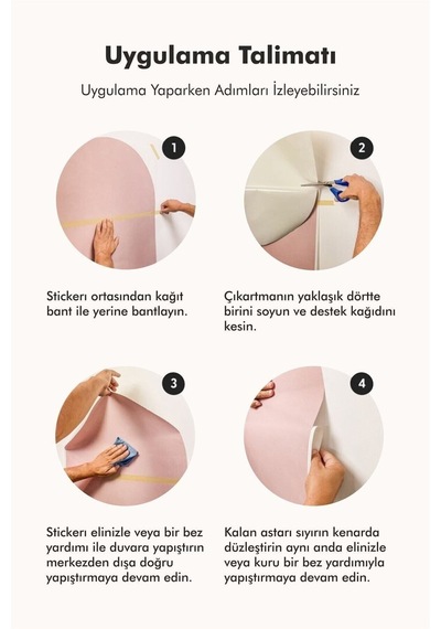 Kendiliğinden Yapışkanlı Kumaş Kanvas Dokulu Duvar Kağıdı Boho Bohem Tarz Oval Duvar Sticker Renkli