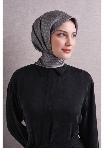 Armine Sura İpek Eşarp 2026-2027 - Sonbahar Kış-asm9622 Gri