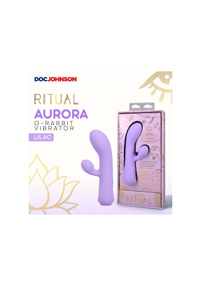 Ritüel - Aura - 10 Güçlü Titreşim Desenine Sahip Şarj Edilebilir Silikon Tavşan Vibratörü - Doc Johnson Tarafından