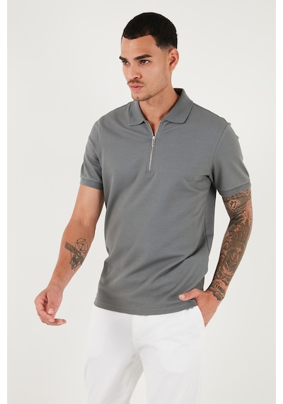 Buratti Pamuklu Regular Fit Fermuarlı Erkek Polo Yaka T Shirt 5902915 Açık Haki