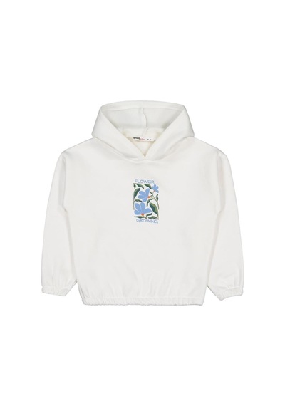 Civil Girls Flower Baskılı 6-9 Yaş Sweatshirt Ekru