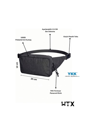 Utx Grovuxa Lıte Unisex Günlük Bel/omuz Çantası Siyah