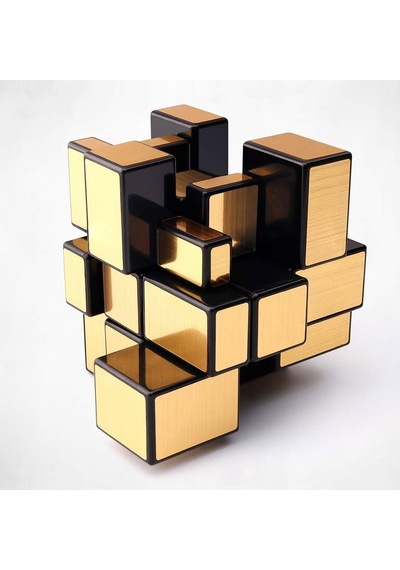 Geometrik Zeka Küpü 3x3 Farklı Şekiller Zor Bulmaca Zeka Oyuncakları Gold