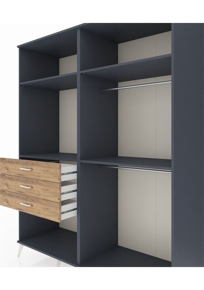 Kronos Gardrop 4 Raflı 3 Çekmeceli 2 Askılı 176x59x221 Antrasit-antrasit/çam Antrasit/çam Kronos Gardrop 4 Raflı 3 Çekmeceli 2 Askılı 176x59x221 Antrasit-antrasit/çam Antrasit/çam