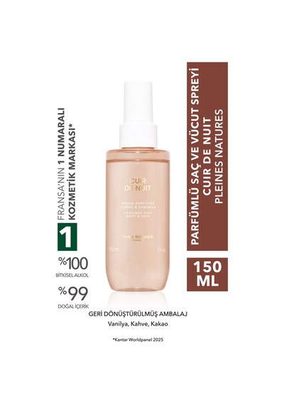 Yves Rocher Parfümlü Saç Ve Vücut Spreyi- Cuir De Nuit- Pleines Natures-150ml