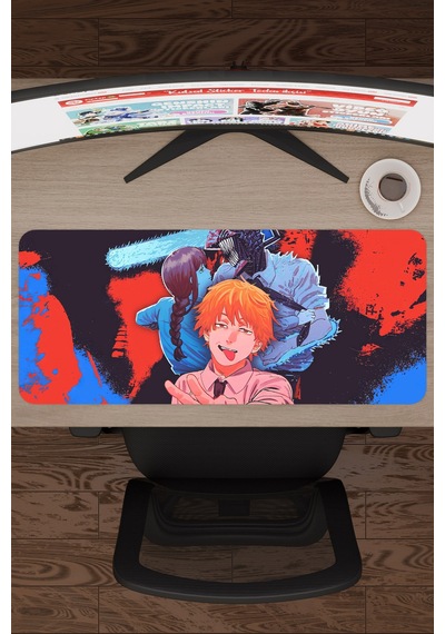 Chainsaw Man Anime V4 - 70x30 Xl Gaming Kauçuk Kaymaz Taban Mouse Pad Fare Altlığı