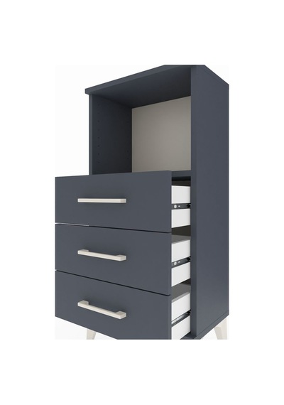 Arges Komodin Tek Raflı 3 Çekmeceli 44x30x96 Antrasit-antrasit Antrasit
