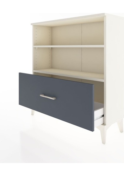 Arges Şifonyer 2 Raflı Tek Çekmeceli 88x30x96 Aytaşı-antrasit Aytaşı