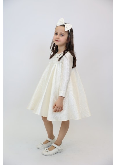Xo Kids Kız Çocuk Elbise 3-10 Yaş 2920 Ekru