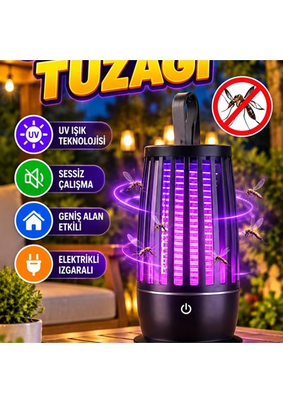 Uv Işıklı Sessiz Sivrisinek Tuzak Lambası Gece Lambası Elektrikli Izgaralı Geniş Alan Etkili