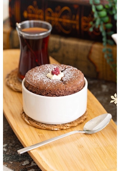 10 Cm 2'li Porselen Sufle Kabı Mini Fırın Kabı / Ramekin Kırık Beyaz