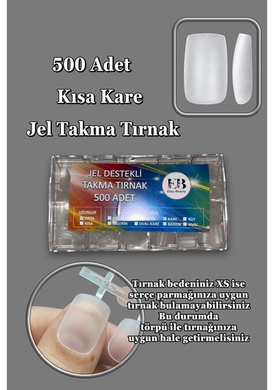 500 Adet Yeni Nesil Jel Destekli Kare Kısa Takma Tırnak Önceden Törpülenmiş Kısa Kare 500 Adet Yeni Nesil Jel Destekli Kare Kısa Takma Tırnak Önceden Törpülenmiş Kısa Kare
