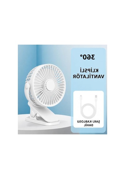 Mini Vantilatör, Klipsli Sabitleme İle 360 Ayarlanabilir, Hızlı Ve Sessiz
