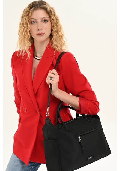 Pierre Cardin 05pc26y111961 İmperteks Laptop Bölmeli Çok Cepli Omuz Ve El Çantası Siyah