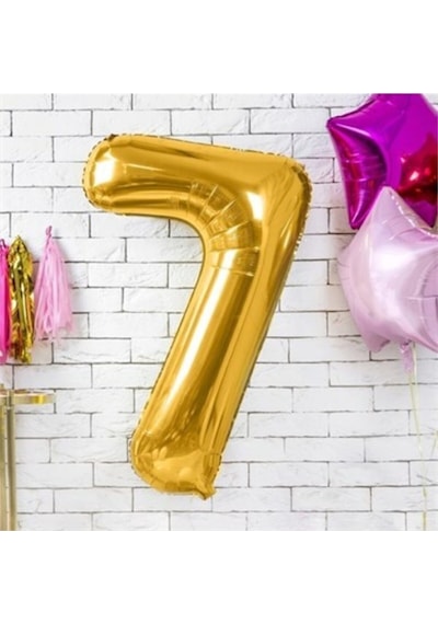 40" İnç 100 CM 7 Yedi Rakamı Folyo Balon Gold