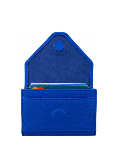 Alphaclub Bag Kadın Hakiki Deri Bölmeli Küçük Kartlık Cüzdan Mavi