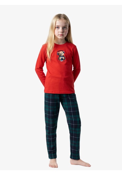 Blackspade Kız Çocuk Polar Pijama Takımı 52273 - Kırmızı
