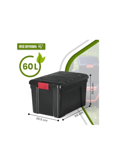 Iris Ohyama, Kapaklı Büyük Saklama Kutuları, Garaj Saklama Kutuları, Kapatma Klipsleri, 60l/3 Paket, Bpa İçermez, Diğer