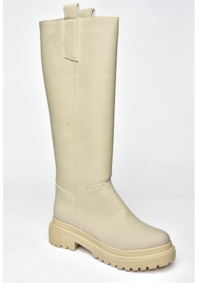 Fox Shoes R973201109 Bej Kalın Tabanlı Kadın Çizme Bej