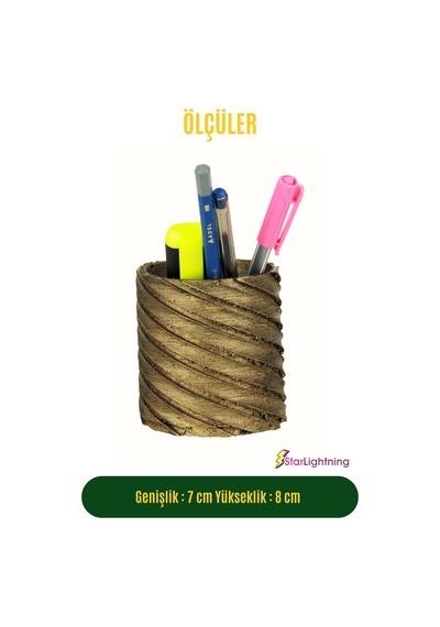 Kalemlik Altın Eskitme Renk Masa Kalemliği Organizer Kalemlik Model 6 Çok REnkli