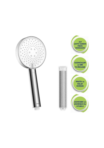 Philips Ash1516 Duş Başlığı İçin Filtre Kartuşu Ash138/10 3 Adet