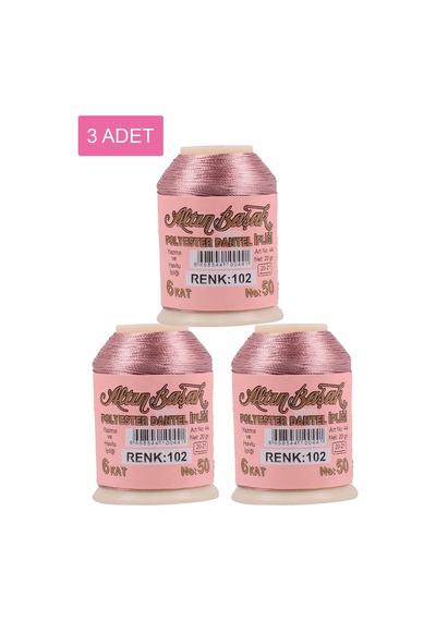 3 Adet Altınbaşak Oya Ve Dantel İpi 20 Gr - Royaleks - No: 102