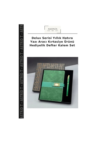 Delux Serisi Yıllık Hatıra Yazı Aracı Kırtasiye Ürünü Hediyelik Defter Kalem Set Çok Renkli