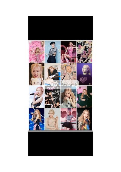 Kpop- Blackpink - Rose Tasarımlı Desenli 16 ' Lı Fotokart Seti