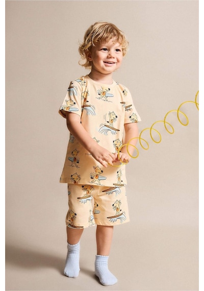 Defacto Hayvan Baskılı 2li Somon Pijama Takımı Erkek Bebek H8212a526hsog322 Turuncu-og322