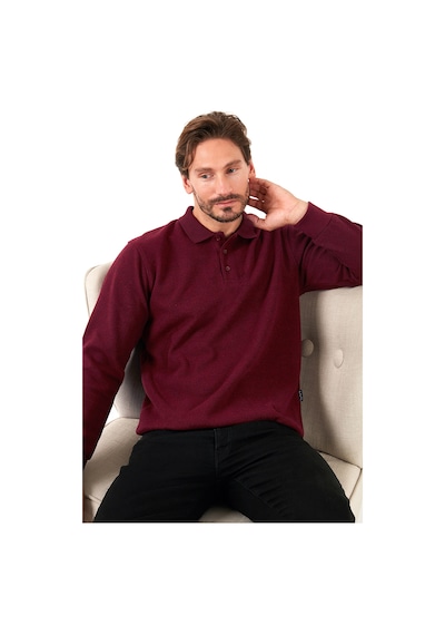 Buratti  Pamuk Karışımlı Regular Fit Erkek Polo Yaka Kazak 456223 Mürdüm