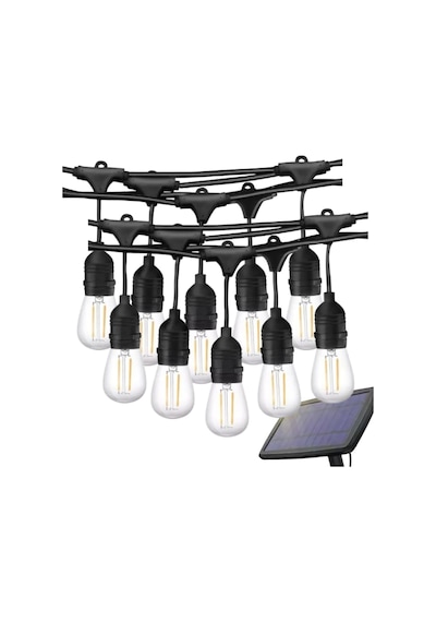 Forlife Güneş Enerjili Solar 10 Adet S14 Led Ampullü 10 Metre Led Işık Seti
