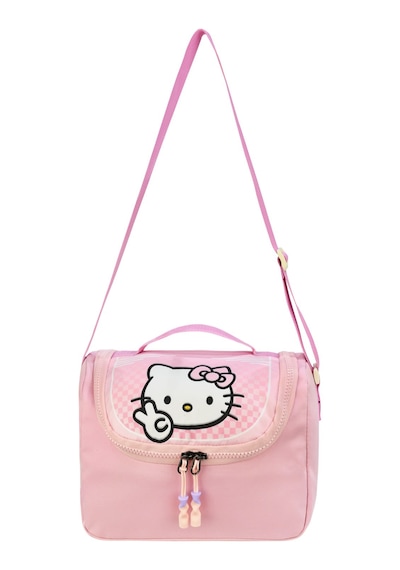 Hello Kitty Baskılı Ortopedik Su Geçirmez Ultra Lüx Okul Çantası Termal Beslenme Ve Kalemlik Pembe