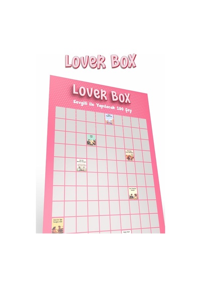 Lover Box Kazı Kazan Poster, Sevgiliyle Yapılacak 100 Eğlenceli Aktivite, Premium Kalite, Koruyucu Kaplama