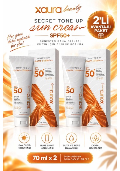 Xaura Global Secret Tone-up Spf50+ Sun Cream 70 Ml 3 Adet
