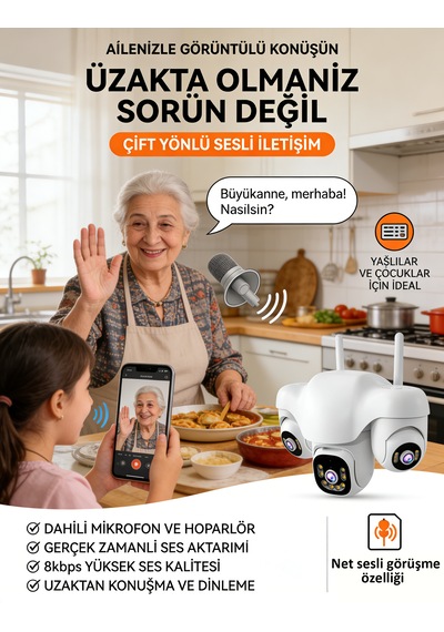 3 Kamerali 3 Ptz 3x6mp Wifi Lle Calisan Guvenlik Kamerasi Full Hd Ip66 360
