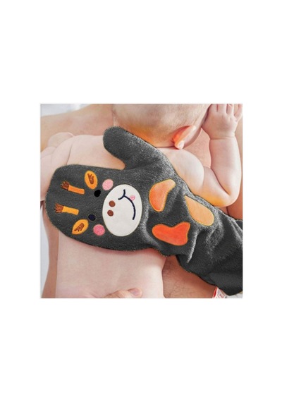 Bebek Banyo Eldiveni Ve Kesesi Seti - Oeko-tex Sertifikalı Pamuklu Yumuşak Peluş Bebek Lifi Gri Gri