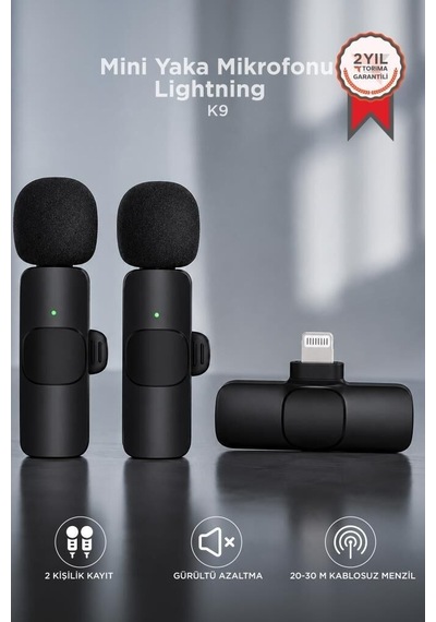 Özel Üretim Mini Yaka Mikrofonu Lightning 2 Adet K9 Aksesuar Sesler Kayitlar