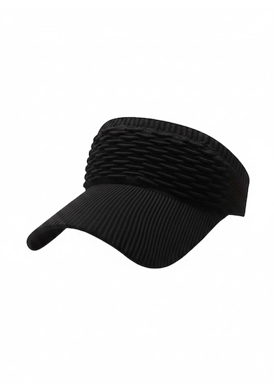 Giyu Shop Yazlık Örgü Dokulu Kadın Vizör Şapka - Spor Stil Siyah